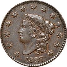 1827 (N-3, R.2) PCGS AU-50.