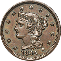 1845 PCGS AU-58.