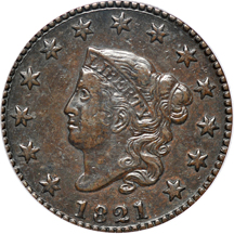 1821 (N-2, R.1) PCGS XF-45.