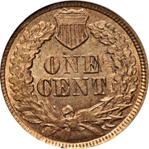 1864 Bronze w/ L. PCGS MS-64RB.