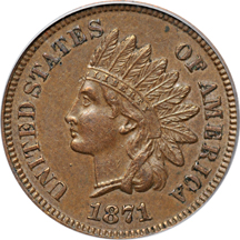 1871 PCGS AU-55.