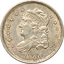 1835 (LM-3, R.1) AU and 1837 (no stars) XF.