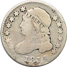 Eight Capped Bust dimes.