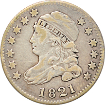 Eight Capped Bust dimes.