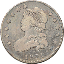 Five Capped Bust quarters.