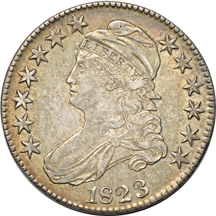 Four Capped Bust type coins.