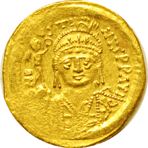 Two Byzantine Empire gold coins.