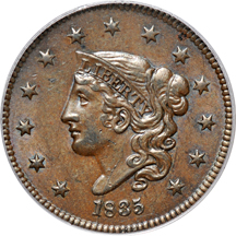 1835 Small 8, Stars (N-8, R.1) PCGS AU-55.