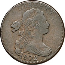 Four large-cent type coins.