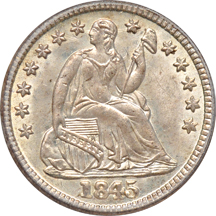 1845 PCGS MS-65 CAC.