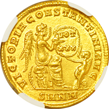 Roman Empire.  Constantine I "the Great", A.D. 307-337.  Gold Solidus (4.48g.).  Nicomedia mint.  NGC Mint State.