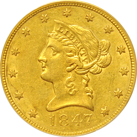 1847 PCGS AU-50.