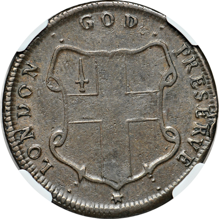 Undated (C. 1694) London Elephant Token (Breen 186) Thick Planchet/God Preserve London. NGC AU-55 BN.