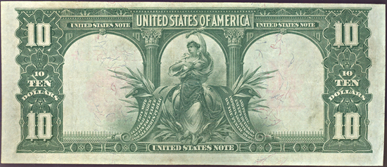1901 $10.00.  XF.