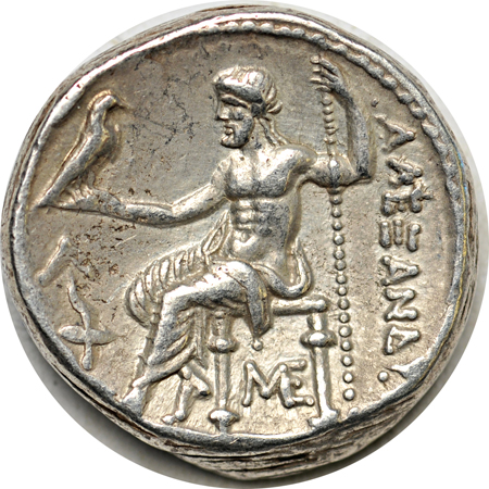 Kings of Macedon. Alexander III (the Great 336-323 BC) Silver Tetradrachm. Amphipolis mint, 25 mm., 17.95 gr. Good VF.