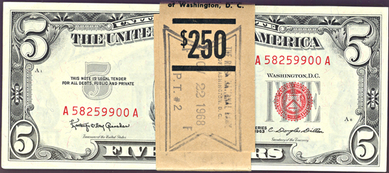 Half pack of 1963 $5.00.  CHCU.