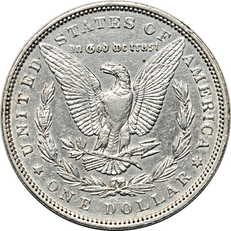 Twenty collector date Morgan dollars.