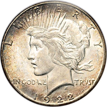 Six Peace dollars PCGS MS-64.