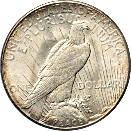 Six Peace dollars PCGS MS-64.