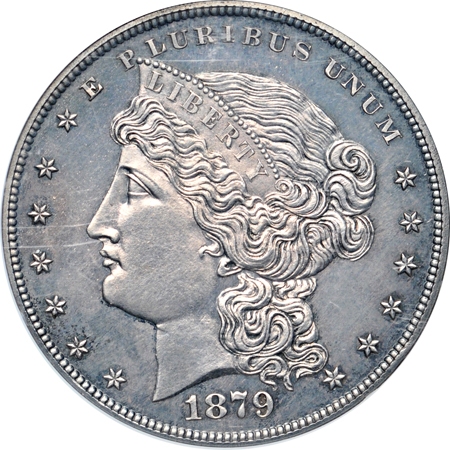 1879 $1 Metric Dollar (J-1617, P-1813, R.4). NGC PF-62.