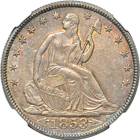 1853 Arrows & Rays. NGC AU-58.