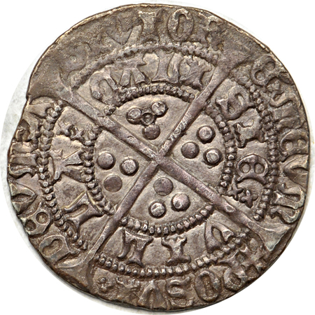 Great Britain. 1422 - 1427 (Calais mint) Henry VI (1422 - 1461, First Reign) Silver Groat. Annulet - Trefoil sub issue, Bust/Cross. XF.