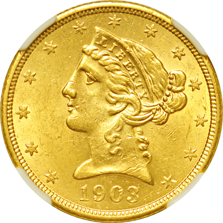 1882 NGC MS-61 and three other NGC certified gold type coins.