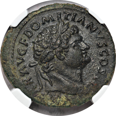 Roman Empire. Domitian (AD 81-96) Bronze AS.  NGC XF.