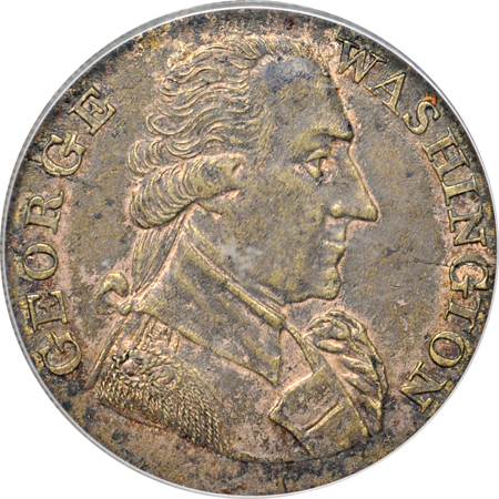 (Undated (1790 - 1810) Washington Success Medal Large Size/Reeded Edge/Silvered (Breen 1286, Baker 265B). PCGS AU-58.