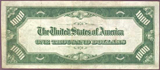 1934 $1,000.00 St. Louis.  VF.