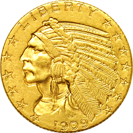 Four Indian-head half-eagles.  AU.