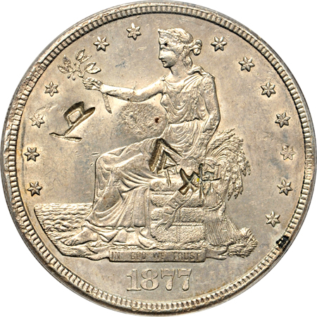 1877-S ANACS MS-60 details/chopmarked.