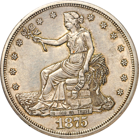 1875-S NGC AU-58.