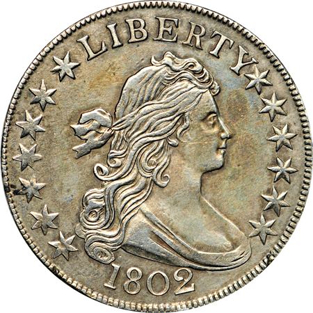 1802 (O-101, R.3, 1973 Terrell Collection) AU details/repaired/questionable color.