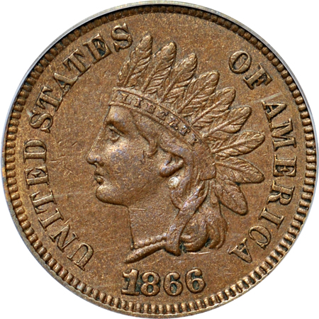 1866 PCGS AU-55.