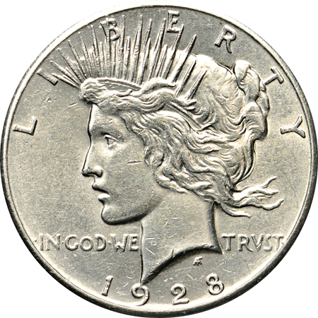 Set of Peace dollars in a Capital Plastics holder.