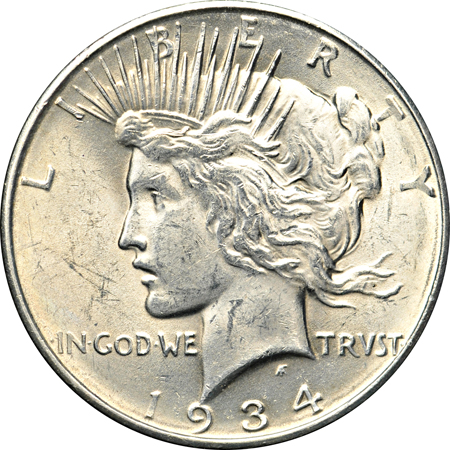 Set of Peace dollars in a Capital Plastics holder.