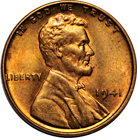 1941 double-die obverse (FS-102) MS-60 details/questionable color.