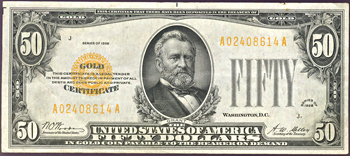 1928 $50.00.  XF.