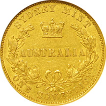 Australia. 1861 Victoria gold Sovereign. Reserve Bank of Australia, KM4. NGC AU-50.