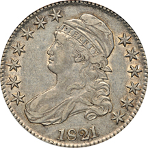 1821 (O-105a, R.1) ANACS AU-50.