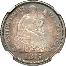 1875 NGC MS-64.