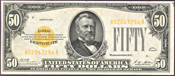 1928 $50.00.  XF.