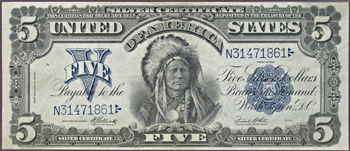 1899 $5.00 Mule.  PMG XF-40 EPQ.