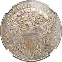 1798 Point 9 Close Date/Arc Stars/Five Berries (B-9, BB-121, R.4). NGC XF Details/improperly cleaned.