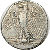 Roman Empire. Nero (ruled AD 54-68) Silver Tetradrachm struck at Antioch in Syria, 63 - 64 A.D. (26mm, 15.30 grams). VF.