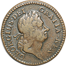 1723 Hibernia Farthing (silvered) VF and 1724 Hibernia Halfpenny F.