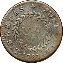 1773 Virginia Halfpenny F, 1783 Nova Constellatio Copper, Lg. U.S., Pointed Rays VF/Good and 1785 Nova Constellatio Copper, Script U.S., Blunt Rays Fine Details/corroded.