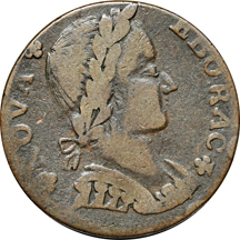 1787 Nova Eboric Copper, Reverse Figure Facing Right F and 1791 Washington Large Eagle Cent VF/bumpy rims.