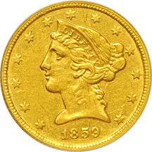 1859-C PCGS XF-40.